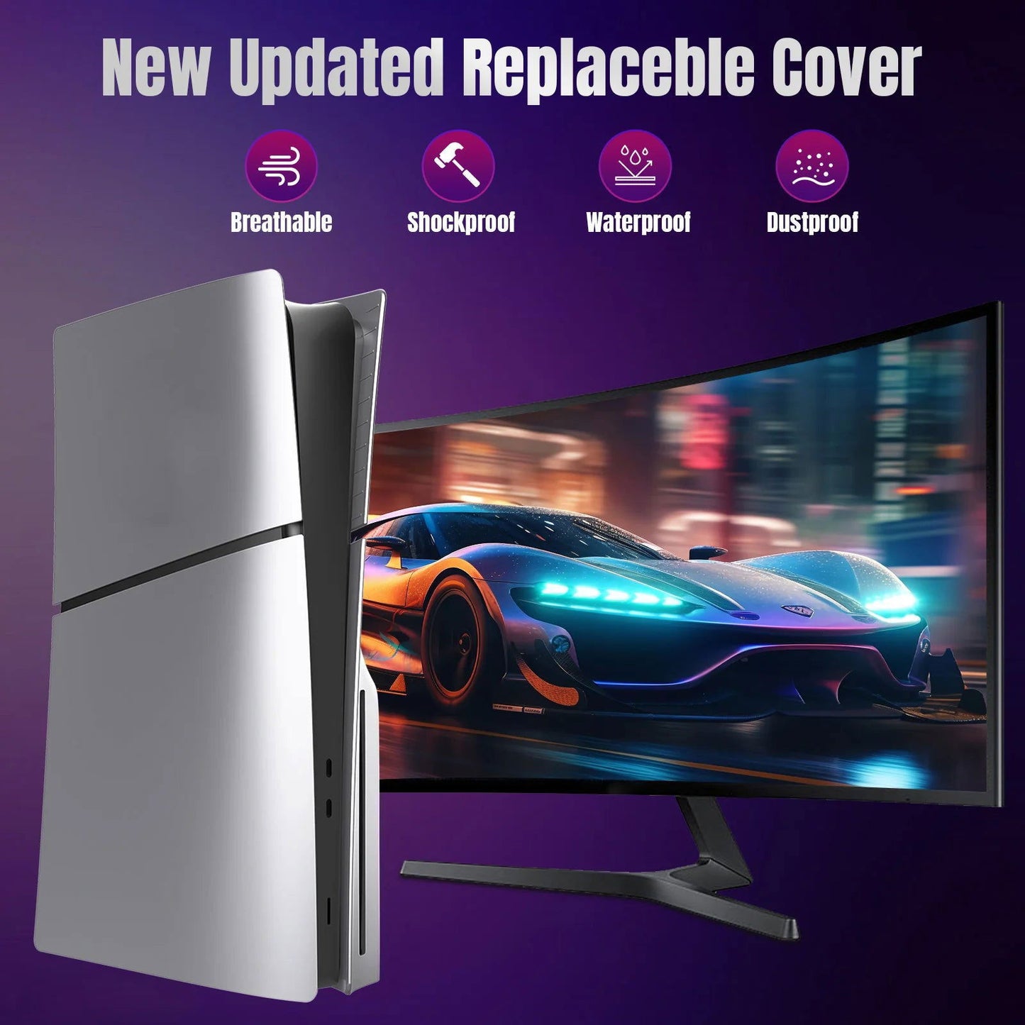 PS5 Slim Disc Edition Custom Shell Hard Faceplates Panels - Vivid Setups