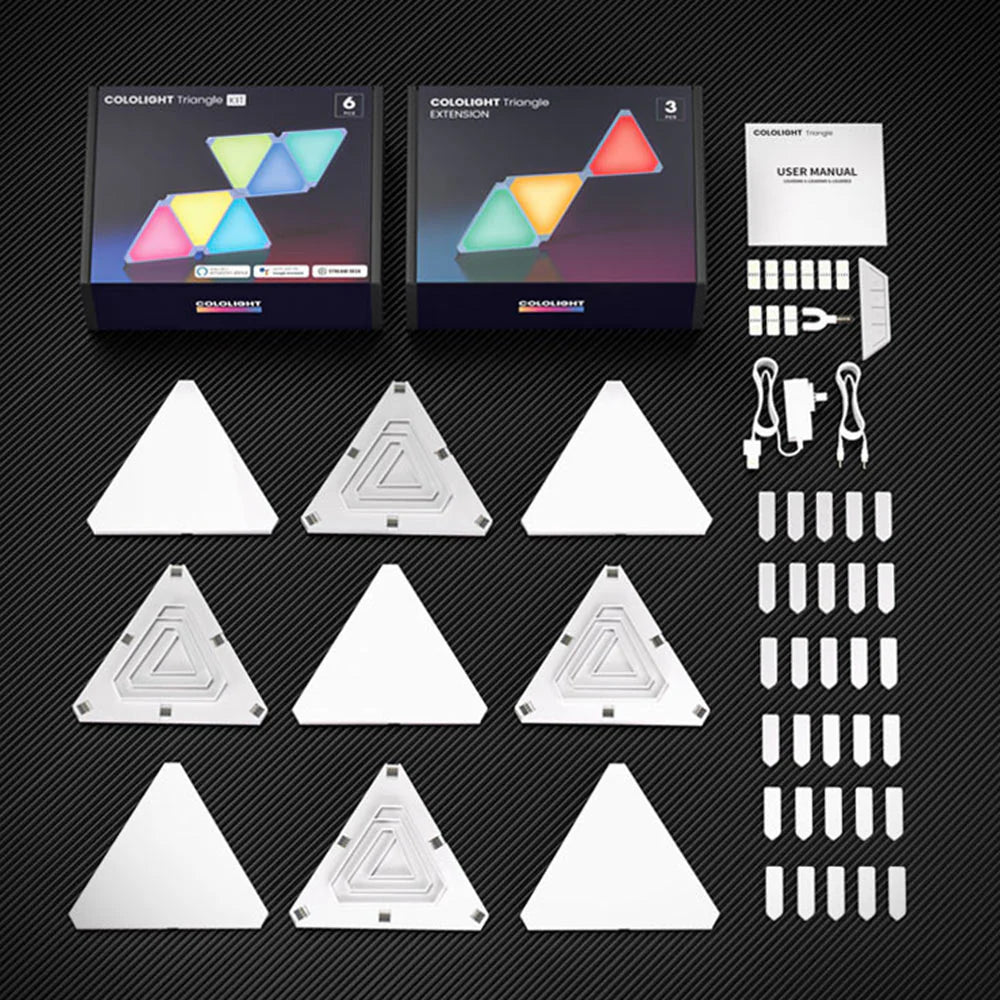 RGB Triangular Game Room Ambience LED Wall Lamps - Vivid Setups