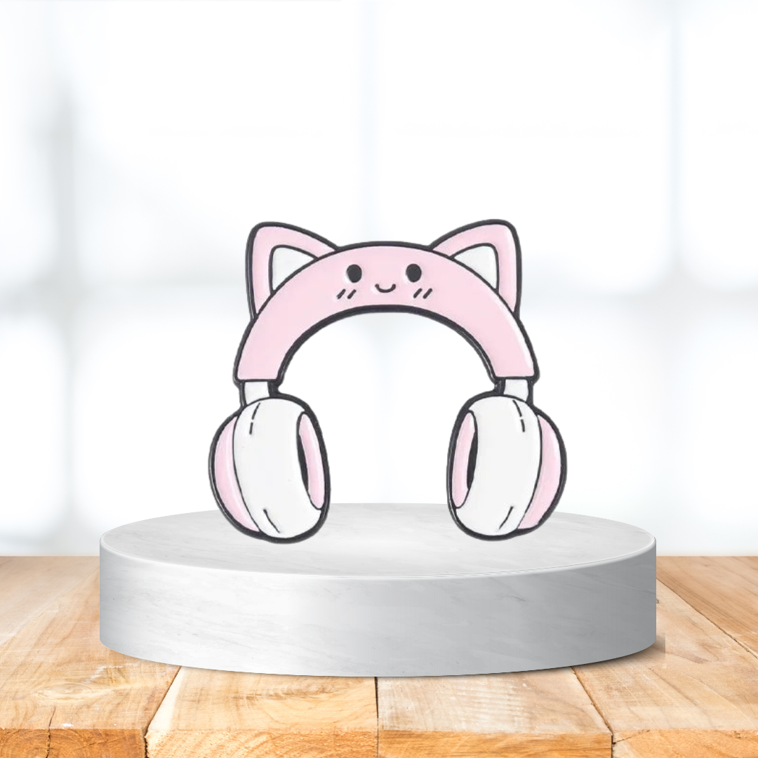 Cat Shaped Gaming Brooch Pin Badge - Vivid Setups