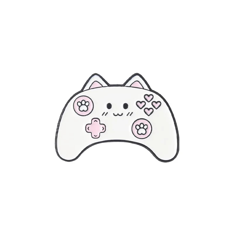 Cat Shaped Gaming Brooch Pin Badge - Vivid Setups
