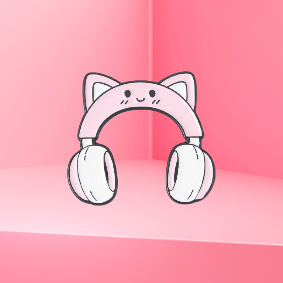 Cat Shaped Gaming Brooch Pin Badge - Vivid Setups