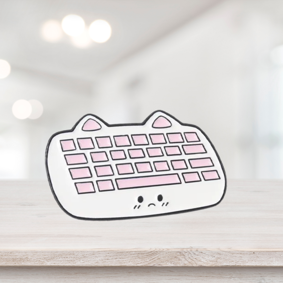 Cat Shaped Gaming Brooch Pin Badge - Vivid Setups