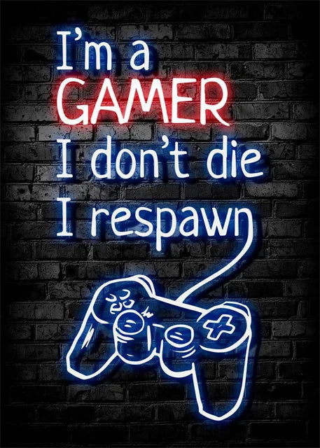 Cyber Punk Gamer Neon Printed Canvas - Vivid Setups