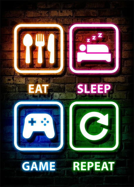 Cyber Punk Gamer Neon Printed Canvas - Vivid Setups