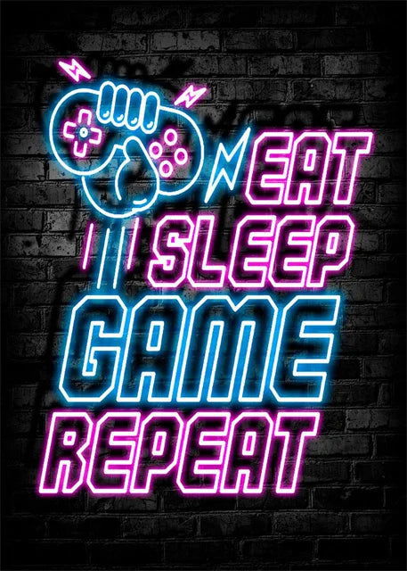 Cyber Punk Gamer Neon Printed Canvas - Vivid Setups