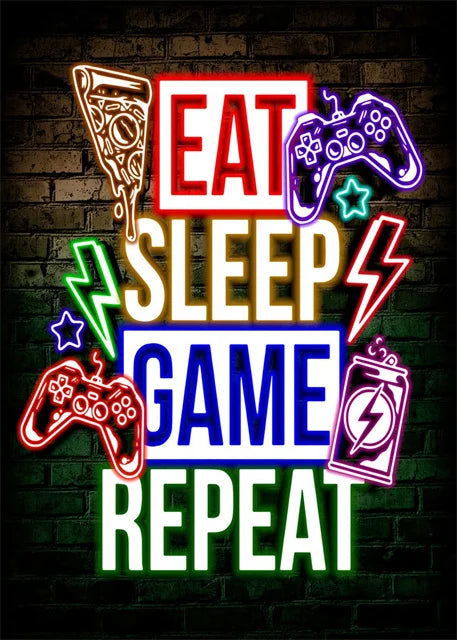 Cyber Punk Gamer Neon Printed Canvas - Vivid Setups