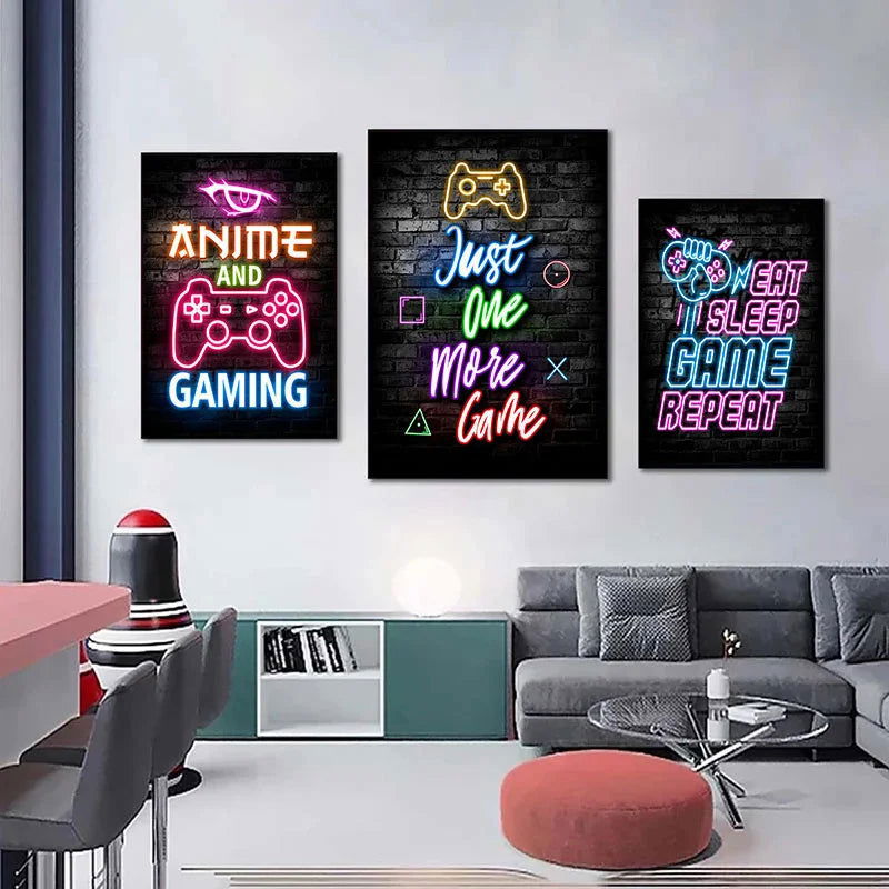Cyber Punk Gamer Neon Printed Canvas - Vivid Setups