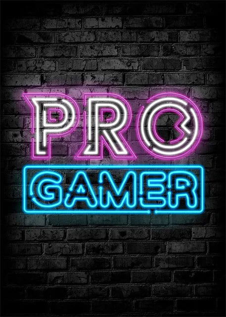 Cyber Punk Gamer Neon Printed Canvas - Vivid Setups