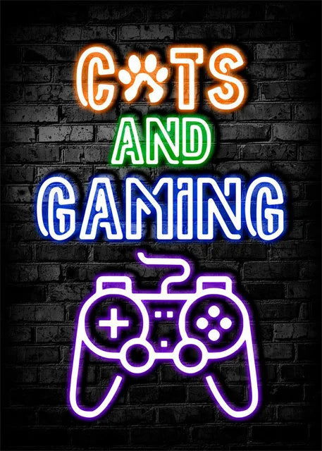 Cyber Punk Gamer Neon Printed Canvas - Vivid Setups