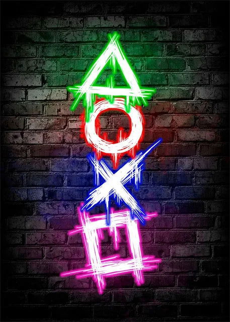 Cyber Punk Gamer Neon Printed Canvas - Vivid Setups