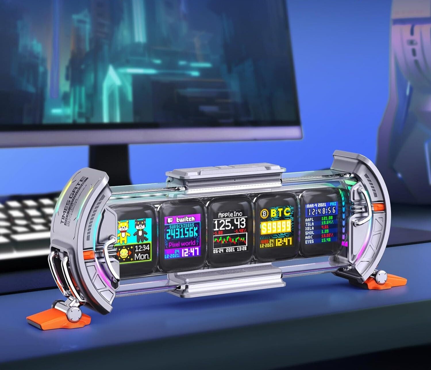 Desktop Time & Pixel Art Gaming Setup Display Clock - Vivid Setups