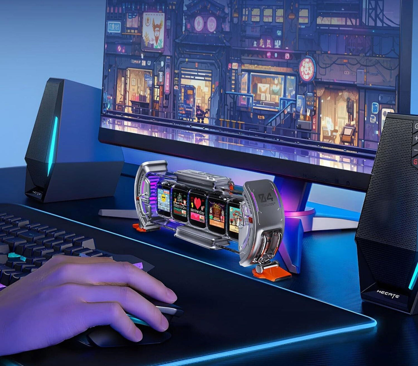 Desktop Time & Pixel Art Gaming Setup Display Clock - Vivid Setups