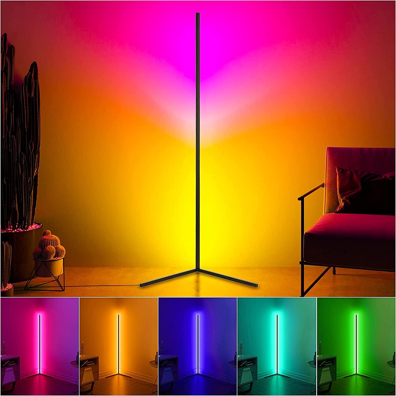 RGB Smart Floor Corner Lamp - Vivid Setups