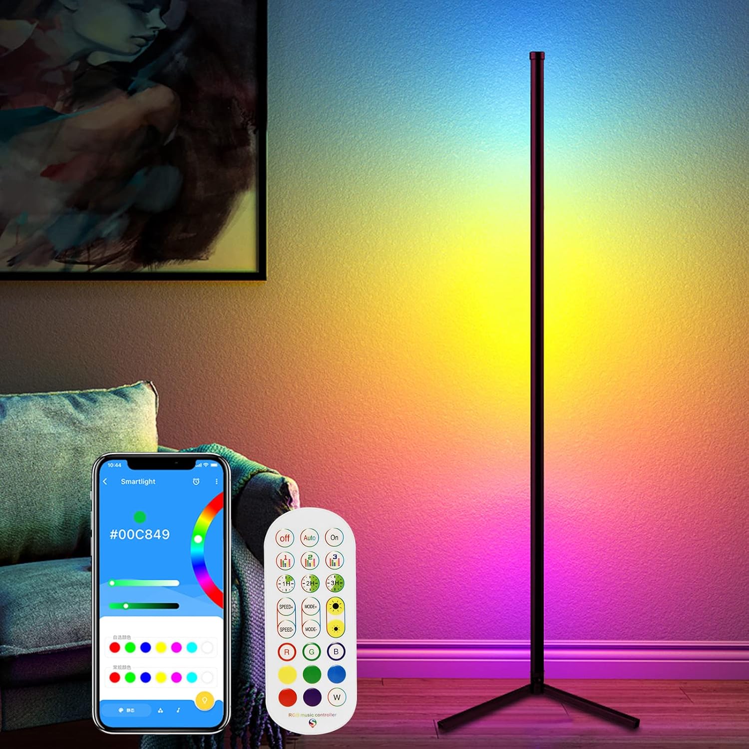 RGB Smart Floor Corner Lamp - Vivid Setups