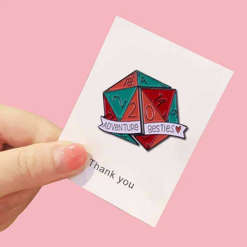 Dungeons & Dragons Inspired Couple Brooch Pin - Vivid Setups