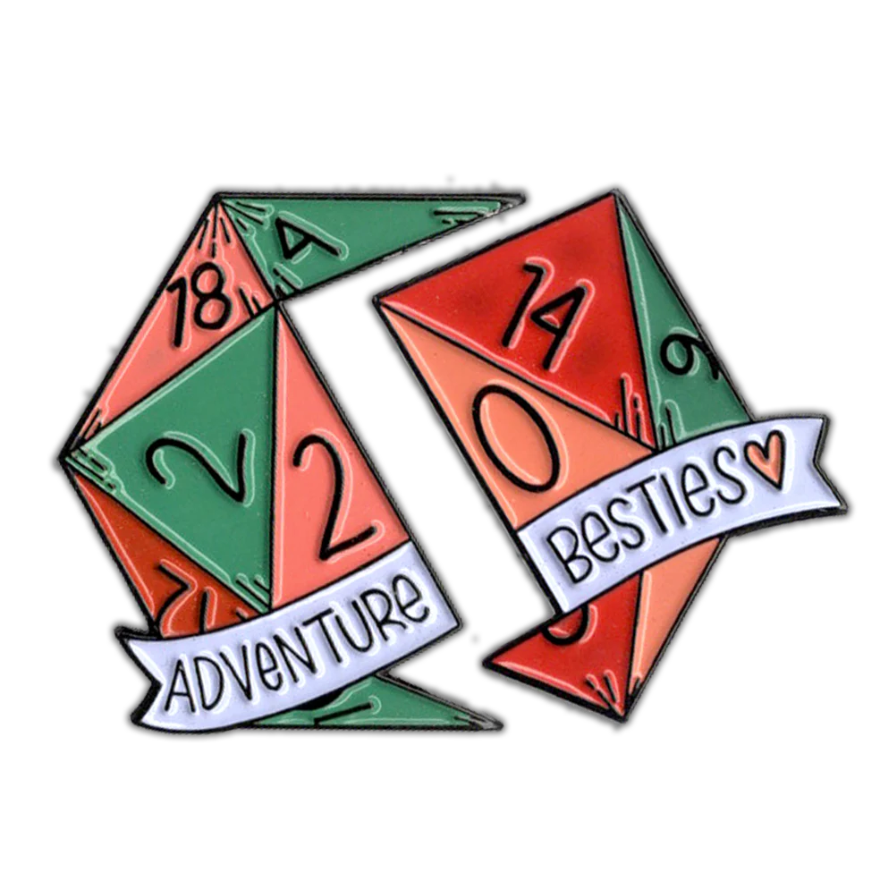 Dungeons & Dragons Inspired Couple Brooch Pin - Vivid Setups