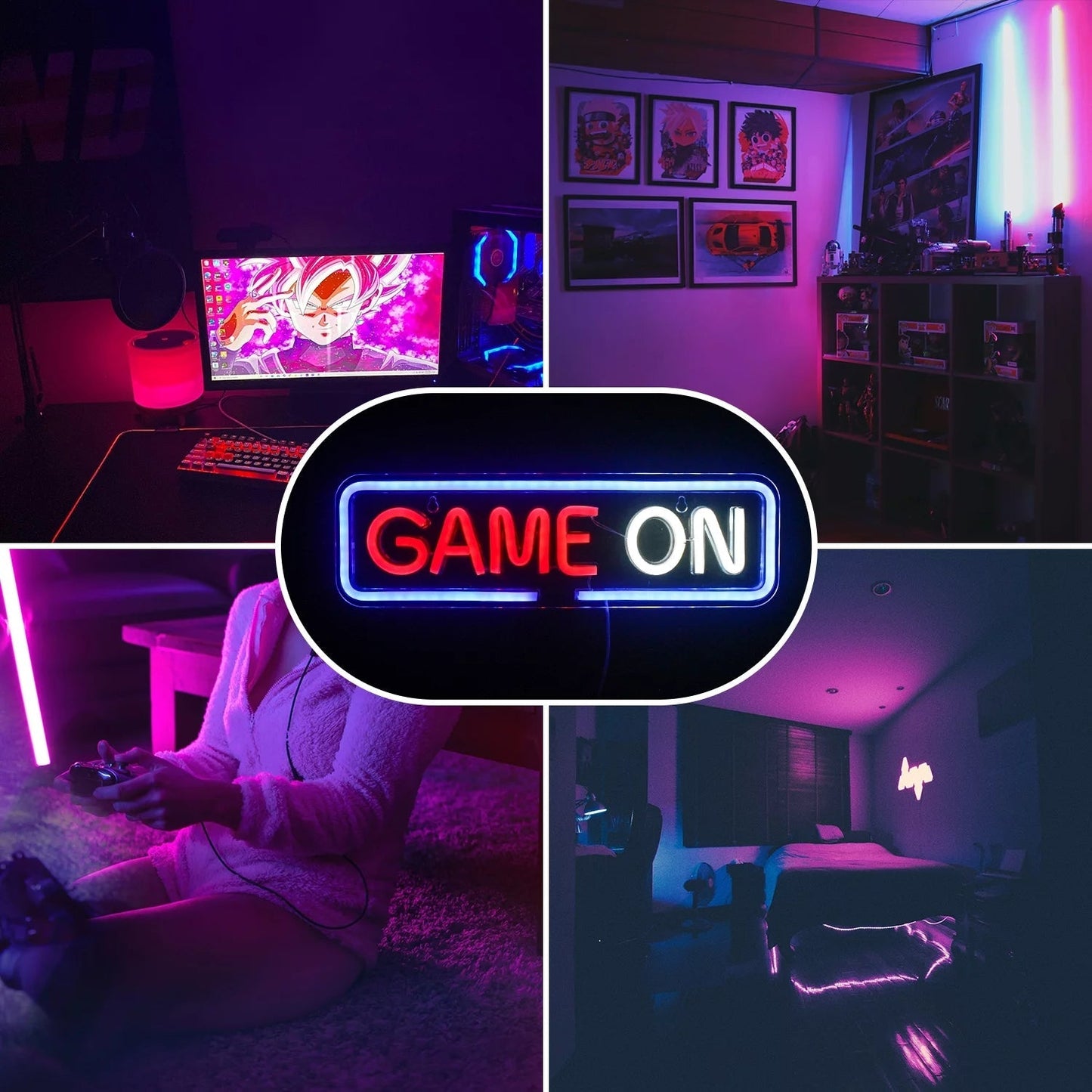 Game On Neon Wall Lamp Sign - Vivid Setups