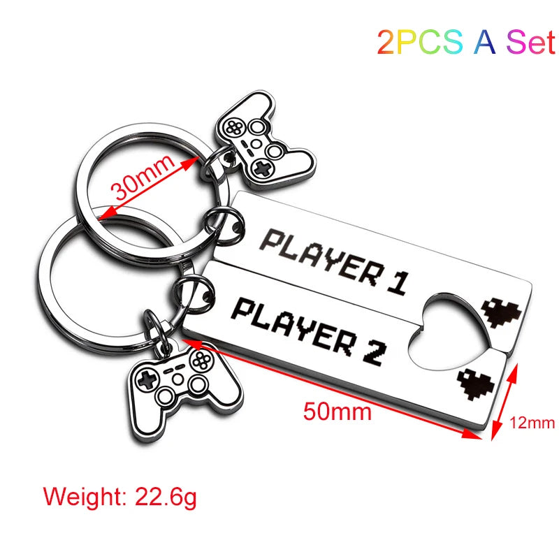 Gamer Couple Matching Keychain Set - Vivid Setups