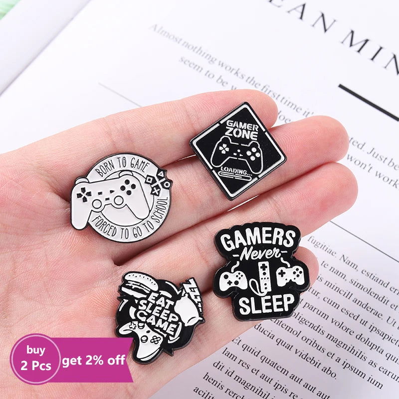 Gamer & Geek Gaming Quote Brooch Pin - Vivid Setups