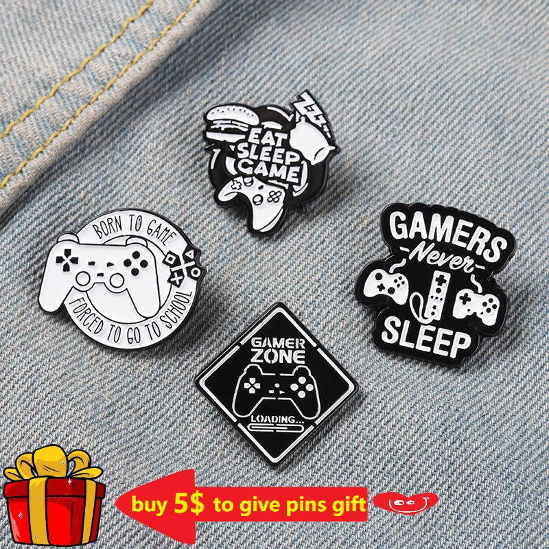Gamer & Geek Gaming Quote Brooch Pin - Vivid Setups