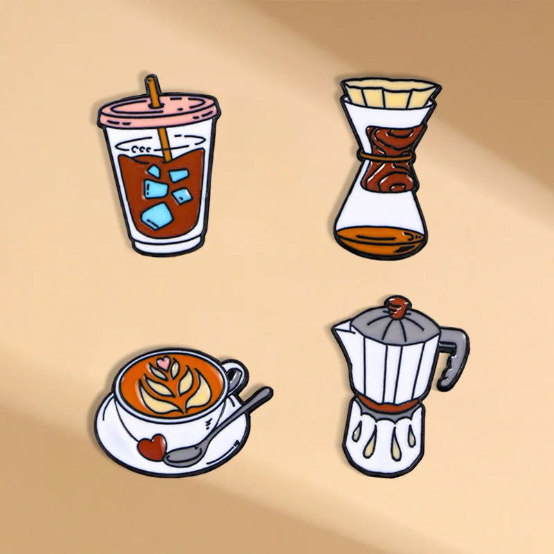 Gaming & Coffee Brooch Lapel Pin - Vivid Setups