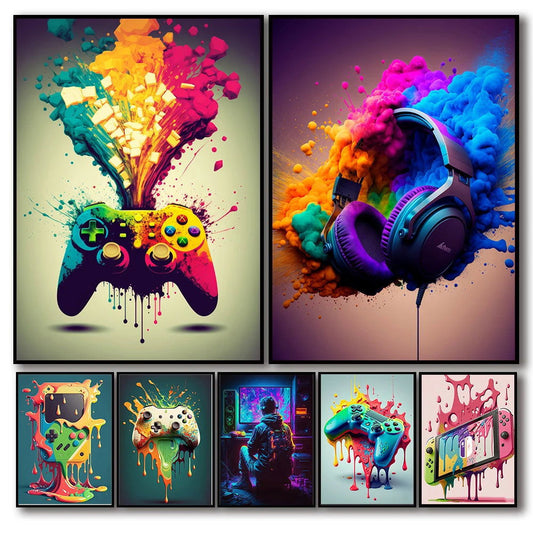 Gaming Inspired Wall Art Canvas Prints - Vivid Setups