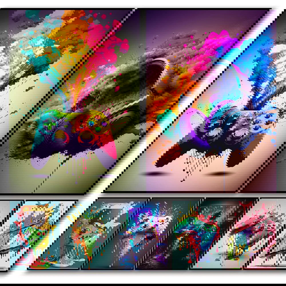 Gaming Inspired Wall Art Canvas Prints - Vivid Setups