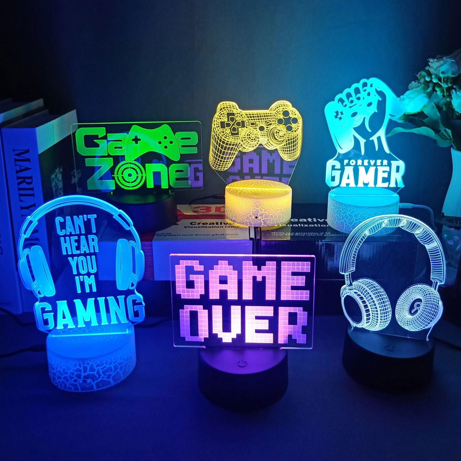 Gaming Room Setup Desk Gamepad Lighting Decor - Vivid Setups