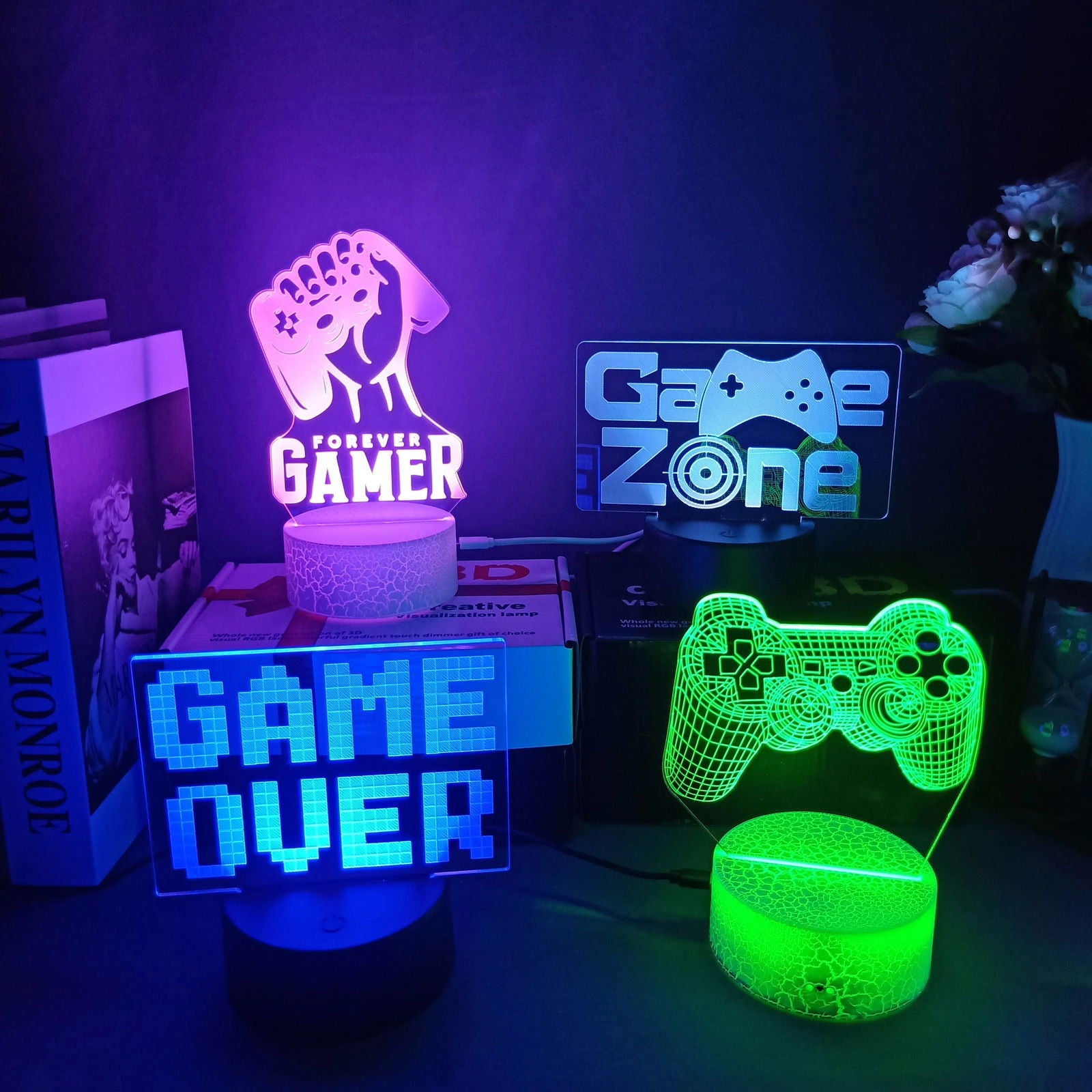 Gaming Room Setup Desk Gamepad Lighting Decor - Vivid Setups