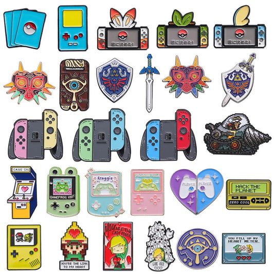 Gaming Themed Enamel Brooch Pin - Vivid Setups