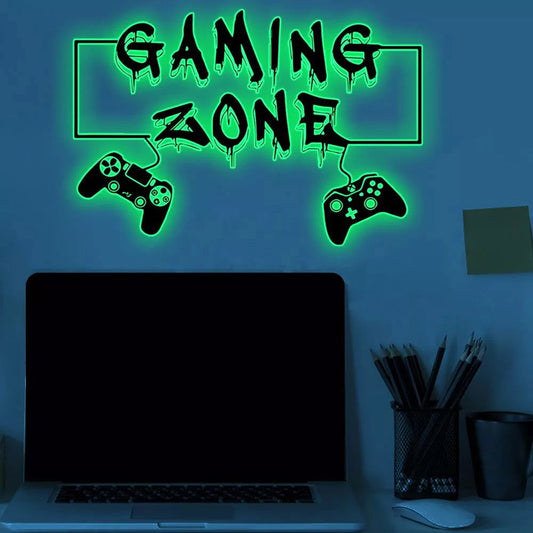 Gaming Zone Glow In The Dark Wall Sticker - Vivid Setups