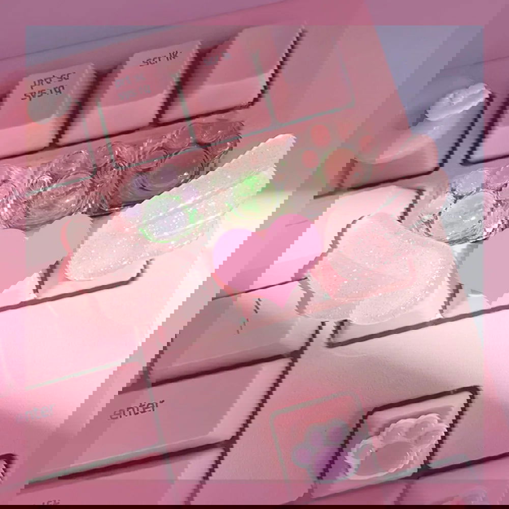 Girly Crystal Wings Mechanical Keyboard Key Cap - Vivid Setups