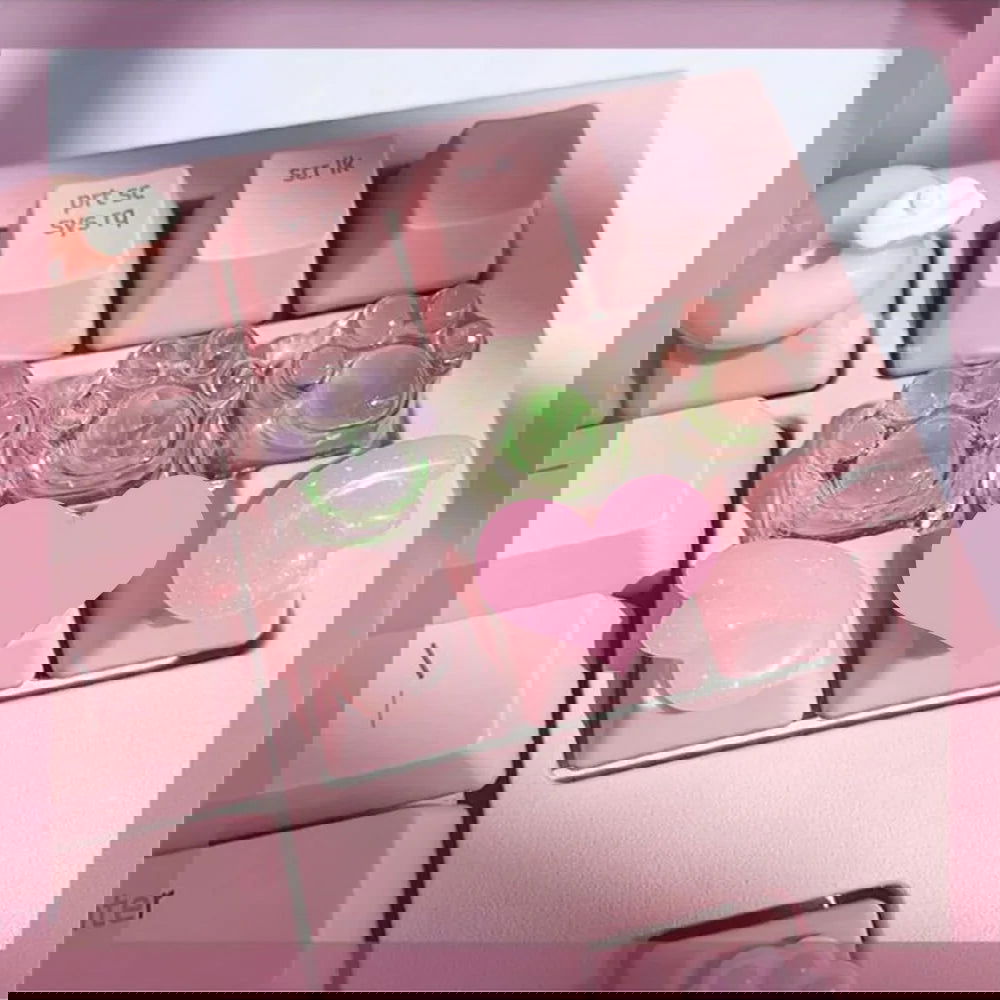 Girly Crystal Wings Mechanical Keyboard Key Cap - Vivid Setups