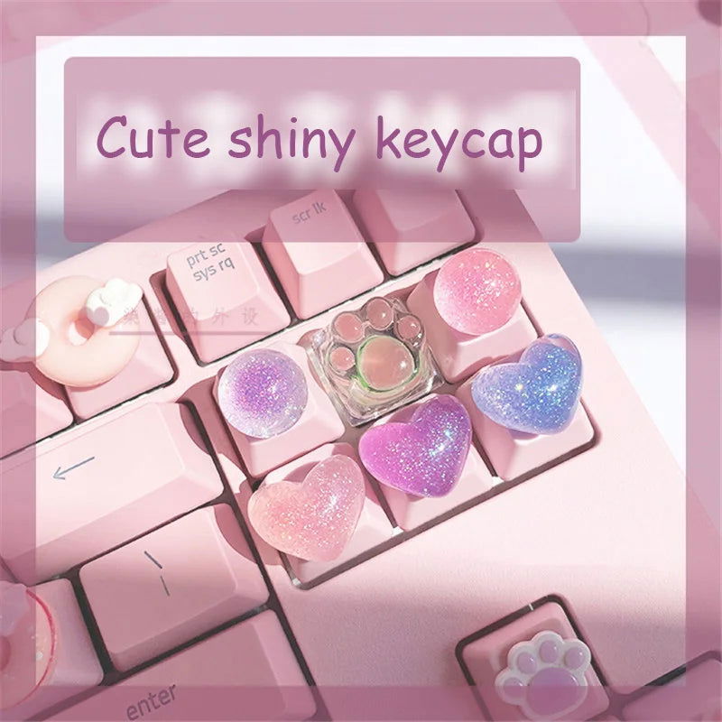 Girly Crystal Wings Mechanical Keyboard Key Cap - Vivid Setups