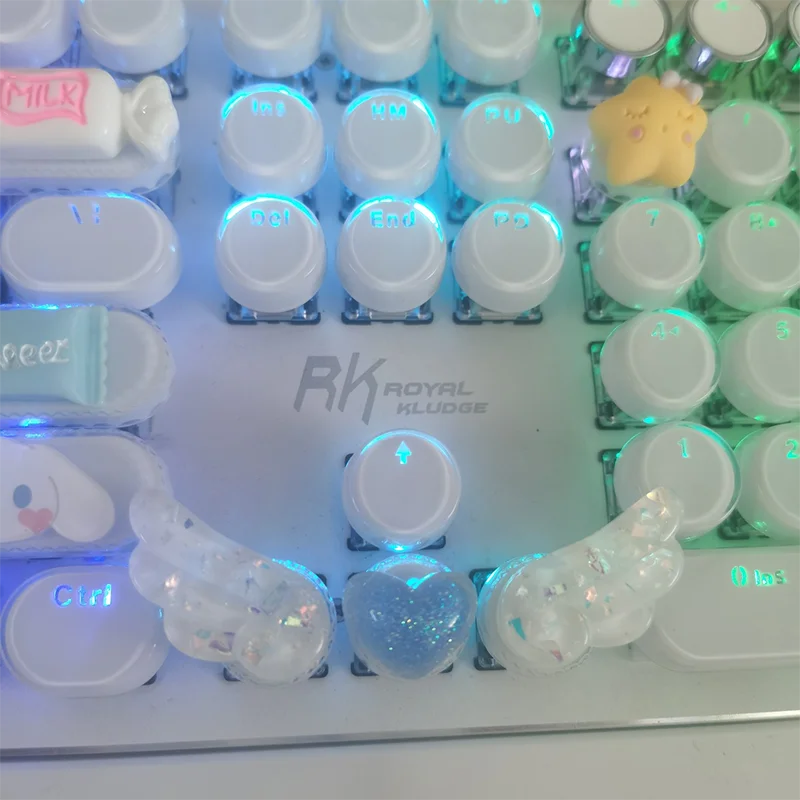 Girly Crystal Wings Mechanical Keyboard Key Cap - Vivid Setups