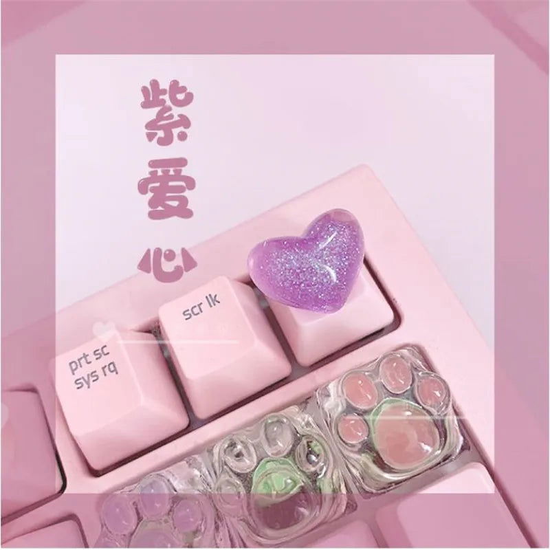 Girly Crystal Wings Mechanical Keyboard Key Cap - Vivid Setups