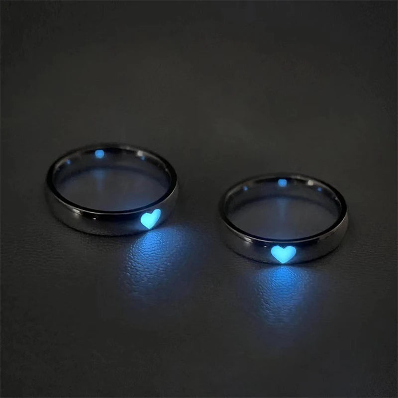 Glowing Gamer Couple Ring Set Gift - Vivid Setups