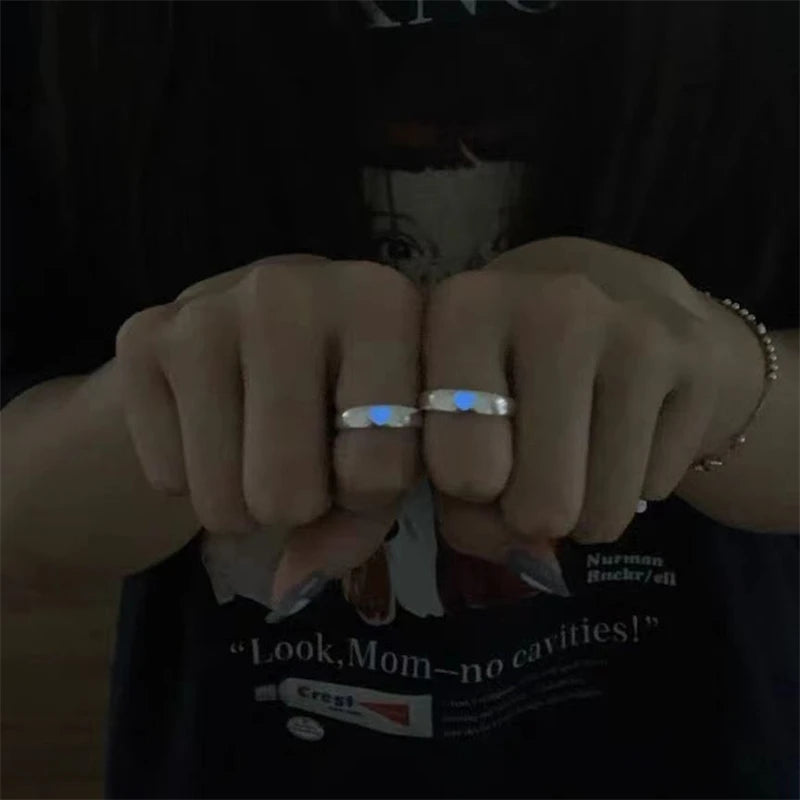 Glowing Gamer Couple Ring Set Gift - Vivid Setups