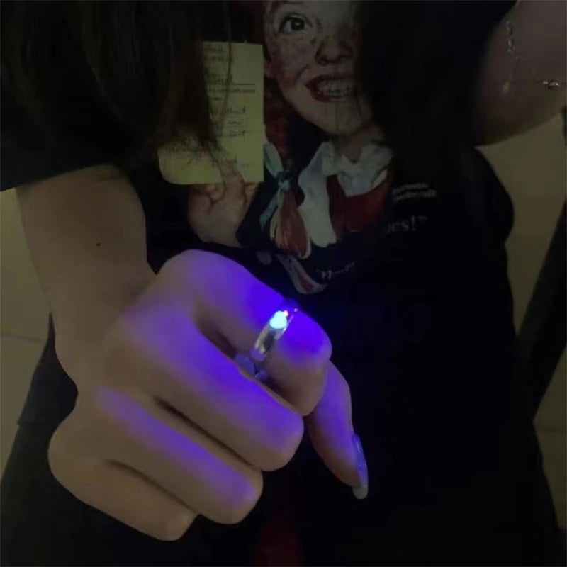 Glowing Gamer Couple Ring Set Gift - Vivid Setups