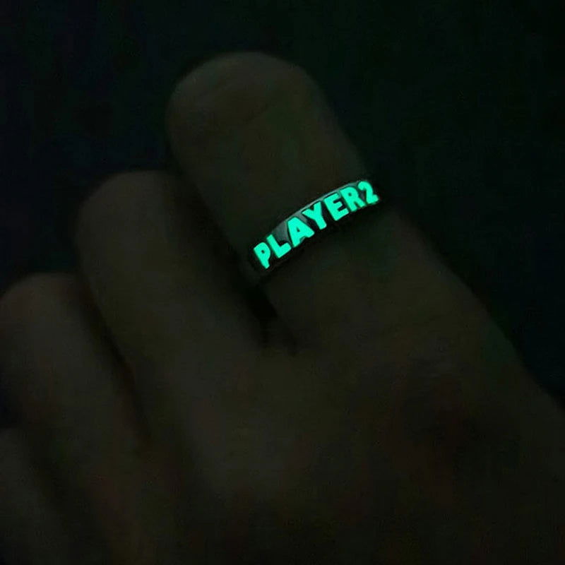 Glowing Gamer Couple Ring Set Gift - Vivid Setups