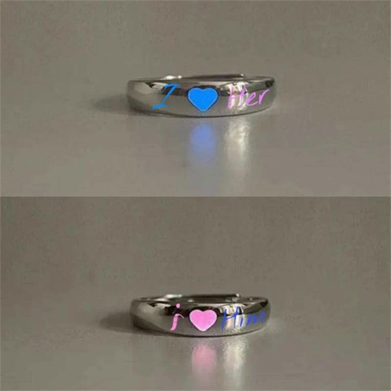Glowing Gamer Couple Ring Set Gift - Vivid Setups