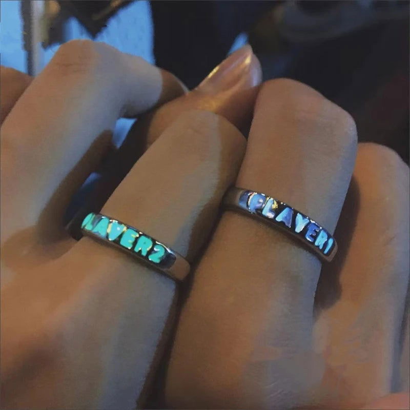 Glowing Gamer Couple Ring Set Gift - Vivid Setups