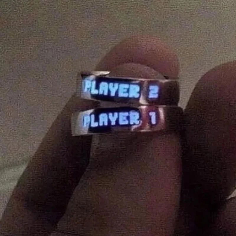 Glowing Gaming Couple Ring Set - Vivid Setups