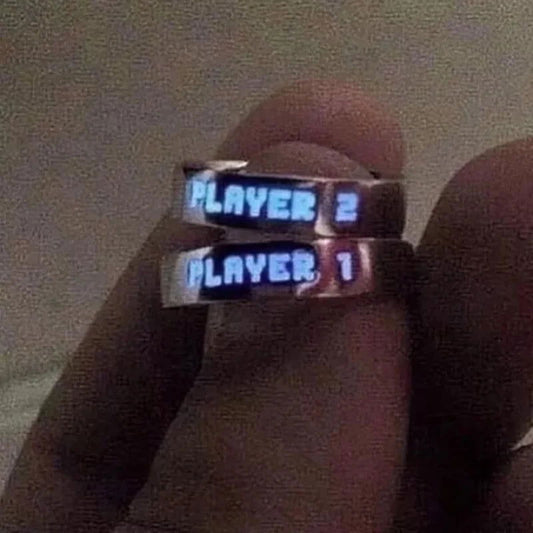 Glowing Gaming Couple Ring Set - Vivid Setups