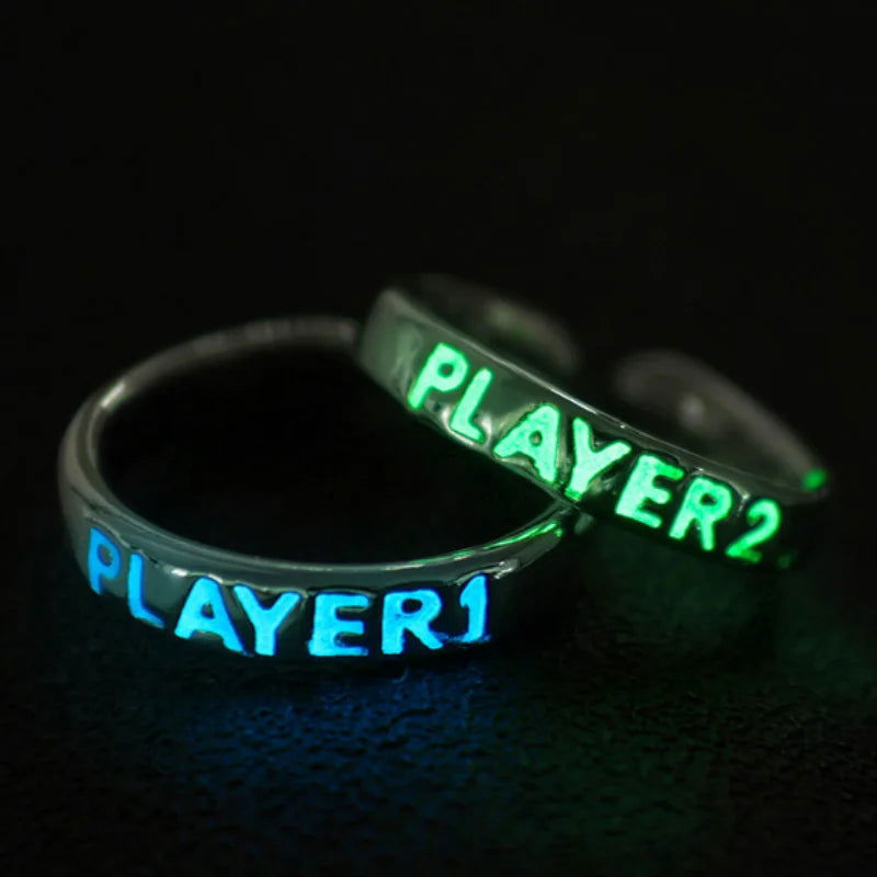 Glowing Gaming Couple Ring Set - Vivid Setups
