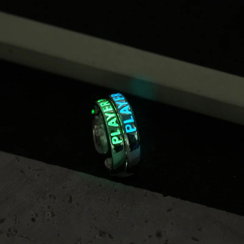 Glowing Gaming Couple Ring Set - Vivid Setups