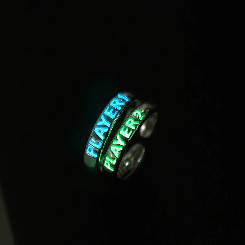 Glowing Gaming Couple Ring Set - Vivid Setups
