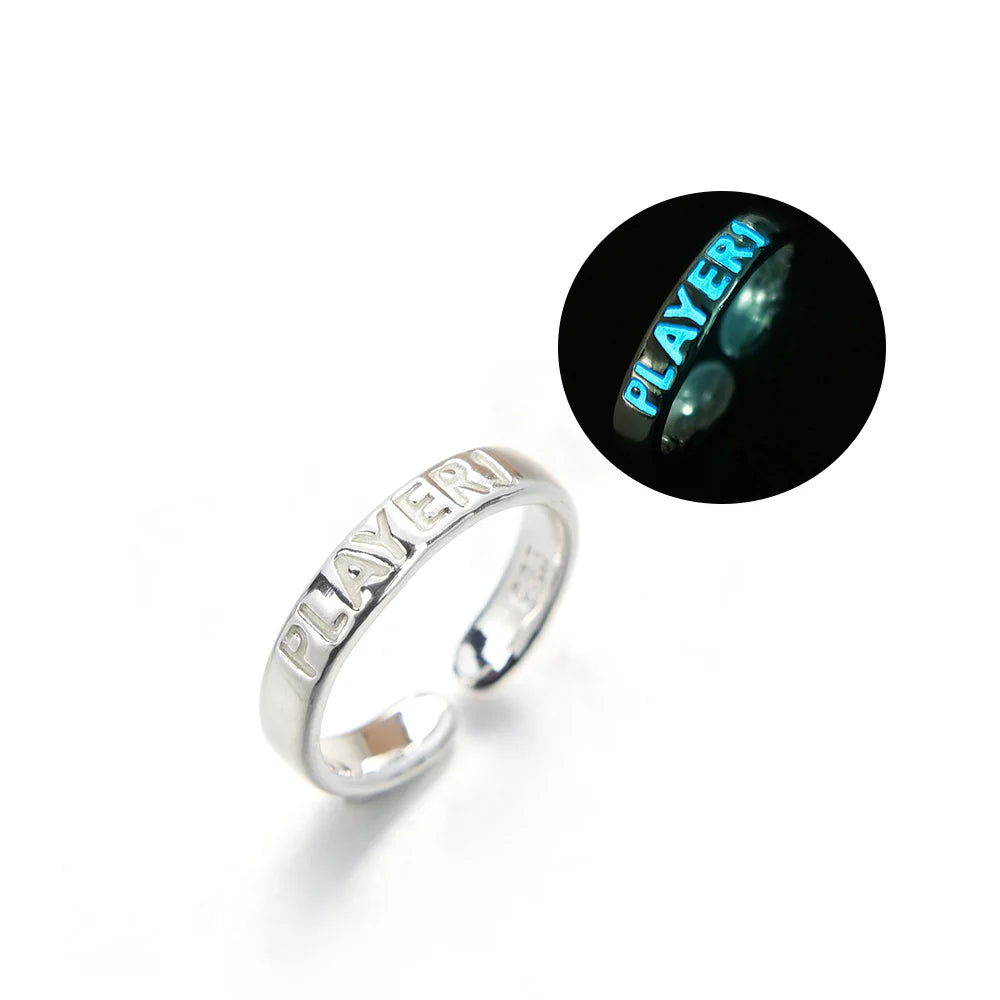 Glowing Gaming Couple Ring Set - Vivid Setups