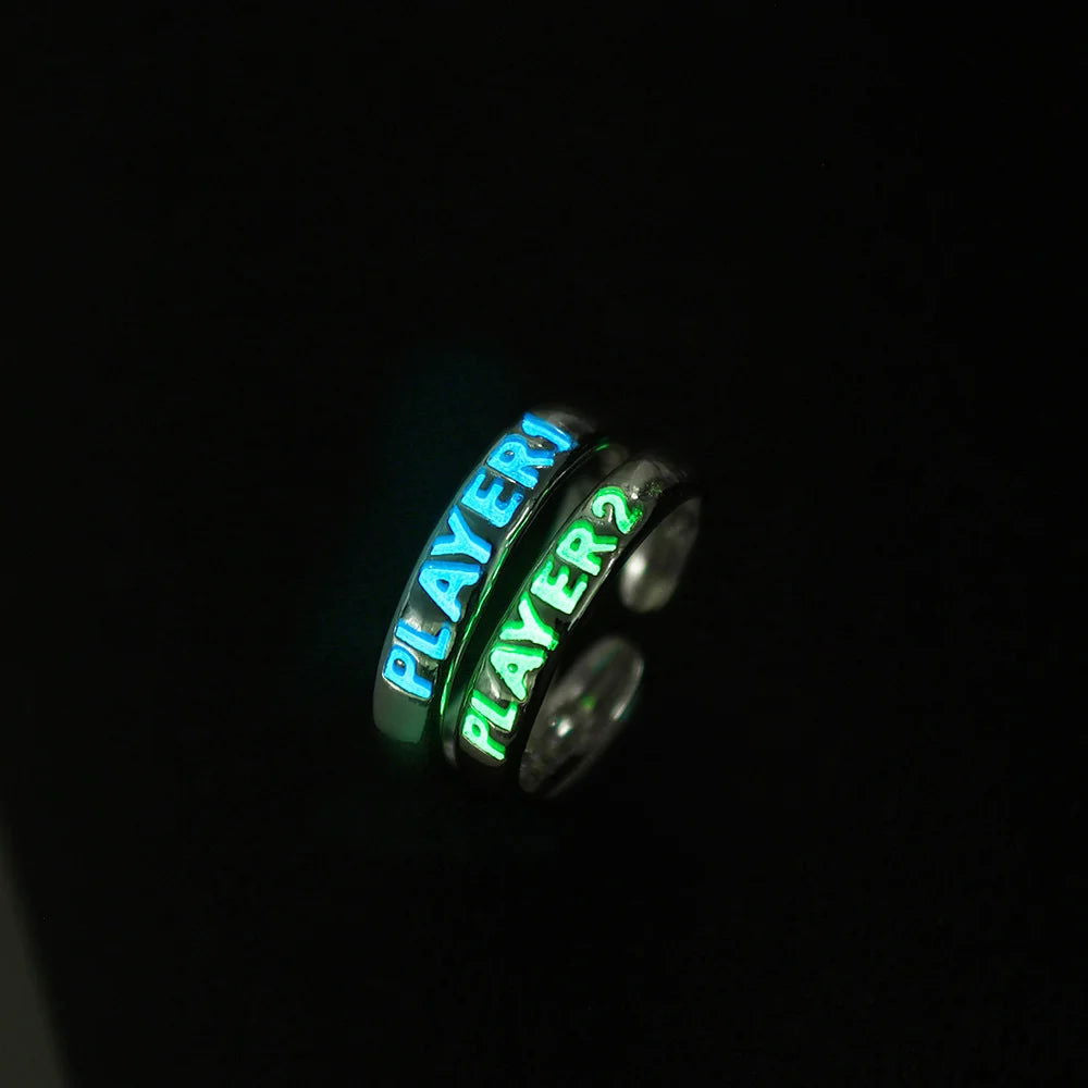 Glowing Gaming Couple Ring Set - Vivid Setups