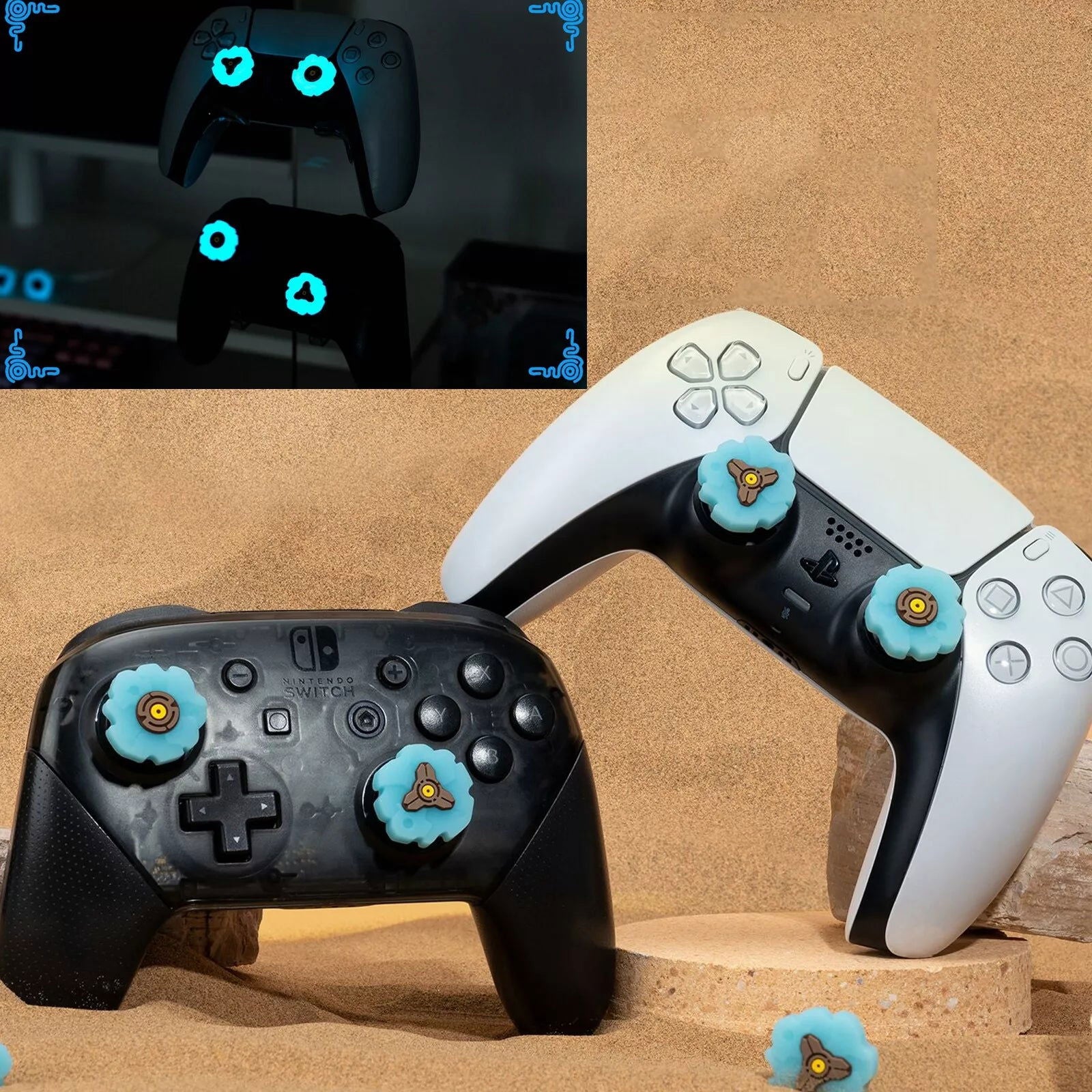 Glowing Nintendo Switch, Sony PlayStation & Xbox Thumb Grip Cap Covers - Vivid Setups